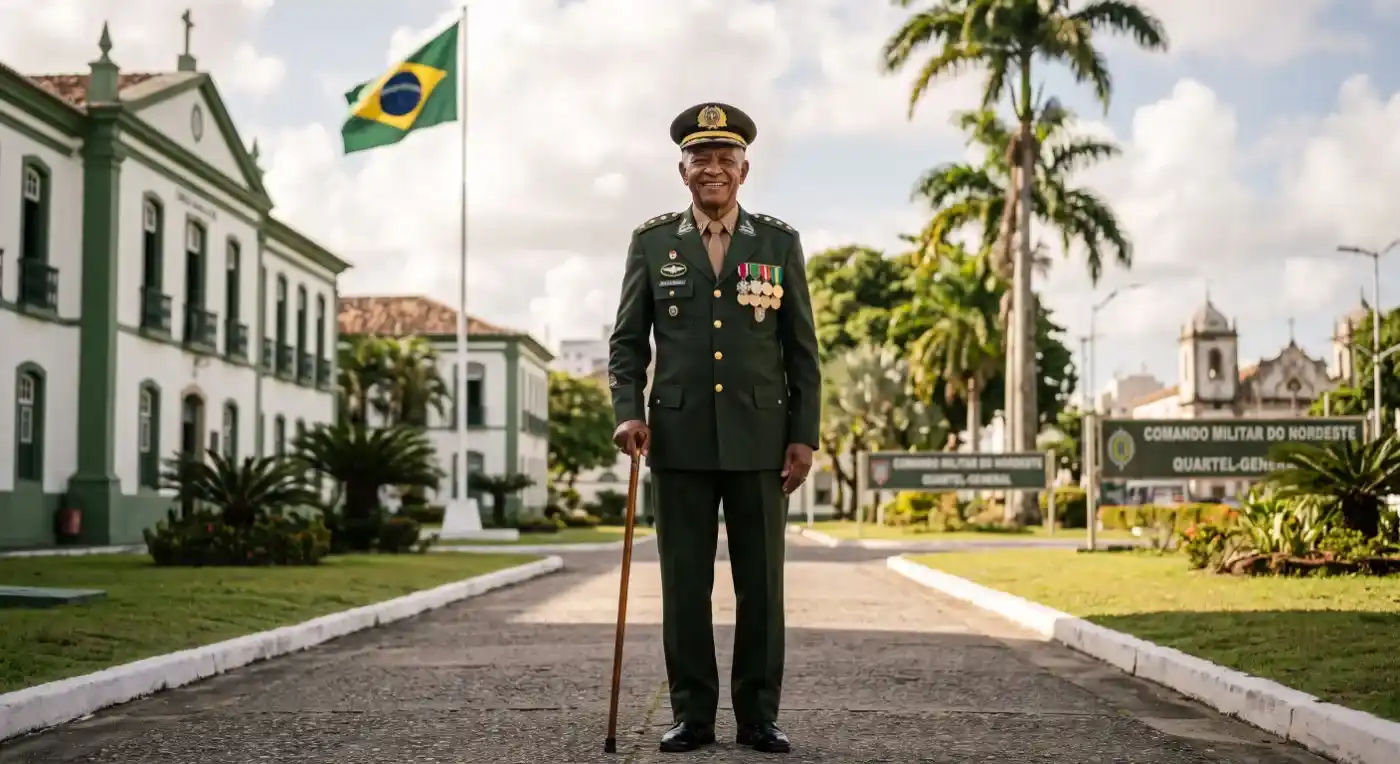 Isenção de Imposto de Renda por Doença Grave 3 | Aposentados, pensionistas e militares reformados portadores de doença grave não pagam imposto de renda sobre os proventos. Quando a retenção continua, além de cessar o desconto é possível pedir de volta o que foi pago indevidamente nos últimos cinco anos, com correção pela Selic. Militar reformado em uniforme, em frente ao quartel