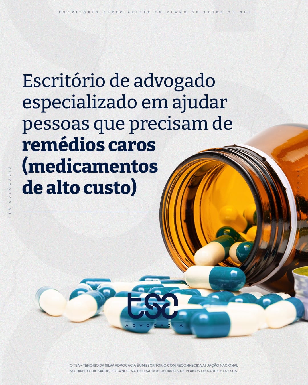 Sabia que seu plano de saúde é obrigado por lei a cobrir o fornecimento de medicamentos de alto custo necessários para o seu tratamento médico?
