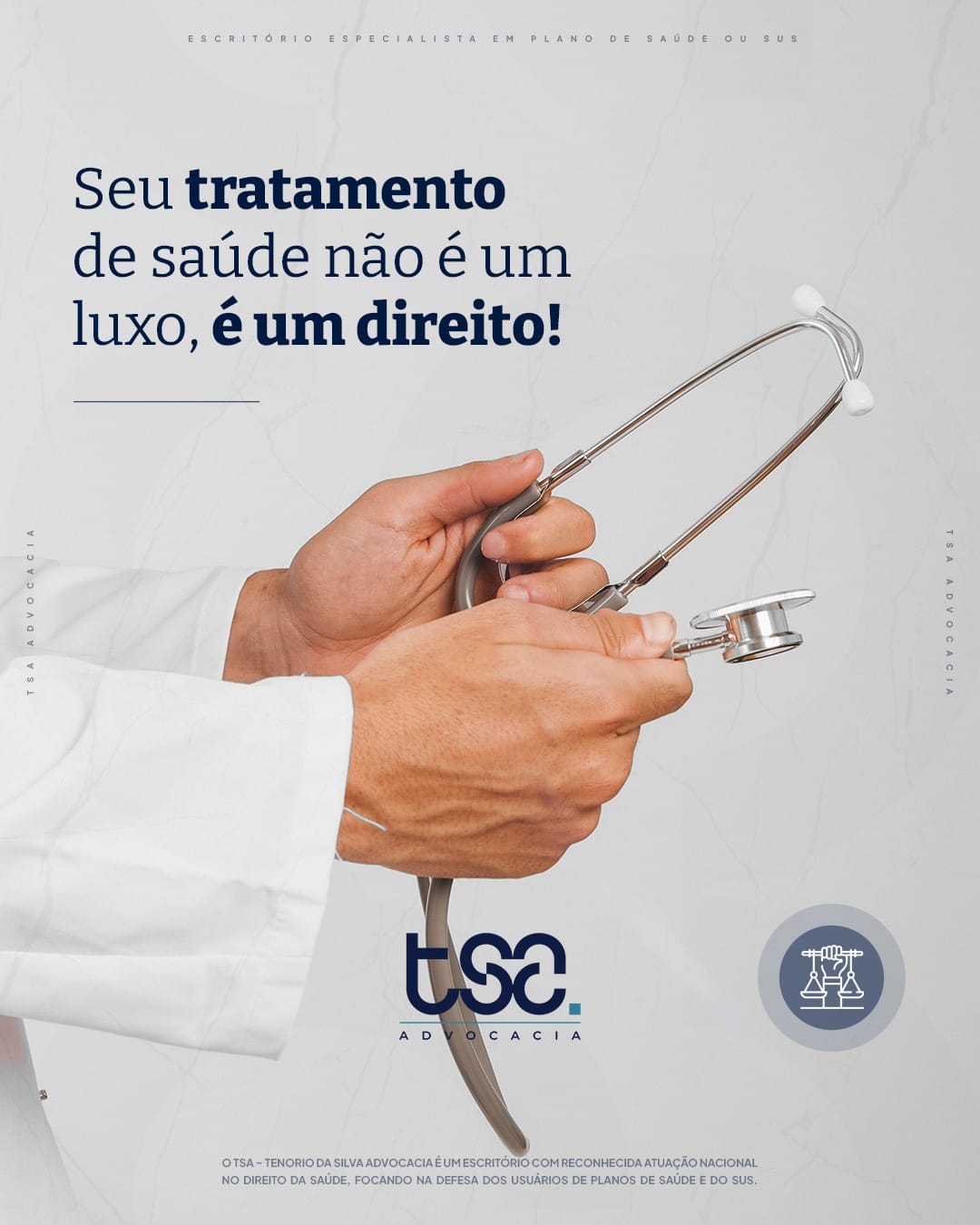 🚨 SEU TRATAMENTO NÃO É UM LUXO, É UM DIREITO! ⚖️💊 Se o seu médico prescreveu um tratamento, não é porque você quer, mas porque você precisa! E se você paga um plano de saúde, tem o direito de receber o atendimento adequado. Negar um tratamento essencial é ilegal e coloca sua saúde em risco! 🚨🩺 📌 O plano de saúde tem OBRIGAÇÃO de fornecer o tratamento necessário! ✅ A cobertura deve ser baseada na prescrição médica, não na vontade da operadora. ✅ Negar um medicamento, exame ou cirurgia essencial pode ser considerado abusivo. ✅ O paciente tem o direito de exigir seu tratamento e buscar a Justiça, se necessário. ⚠️ Seu dever como paciente é lutar pelos seus direitos! 🔹 Se recebeu uma negativa, peça uma justificativa formal por escrito. 🔹 Consulte um especialista para entender suas opções. 🔹 Caso necessário, busque medidas judiciais para garantir seu tratamento. ⚖️ Saúde não é favor, é um direito! Exija o que é seu!