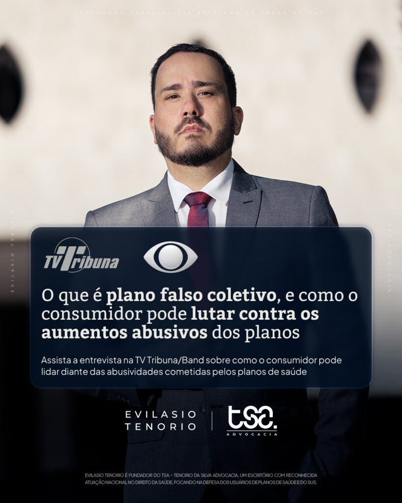 O que é plano falso coletivo, e como o consumidor pode lutar contra os aumentos abusivos dos planos - entrevista do advogado Evilasio Tenorio para a TV Tribuna/Band 1 | Entenda quando o reajuste do plano de saúde pode ser considerado abusivo e quais são os direitos do consumidor. Confira a análise do advogado Evilasio Tenorio em entrevista à TV Tribuna/Band. Entenda quando o reajuste do plano de saúde pode ser considerado abusivo e quais são os direitos do consumidor. Confira a análise do advogado Evilasio Tenorio em entrevista à TV Tribuna/Band.