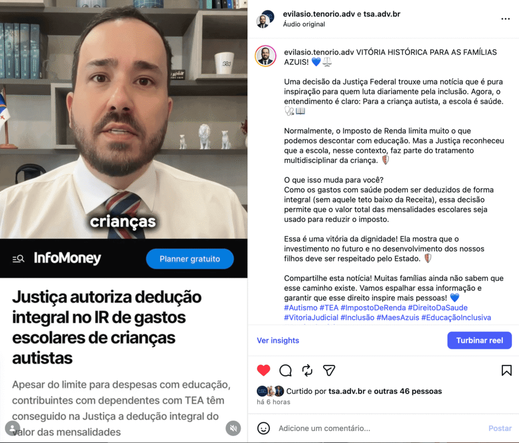 Autorização para dedução de despesas escolares de crianças autistas no IR, apoiando famílias e promo.
