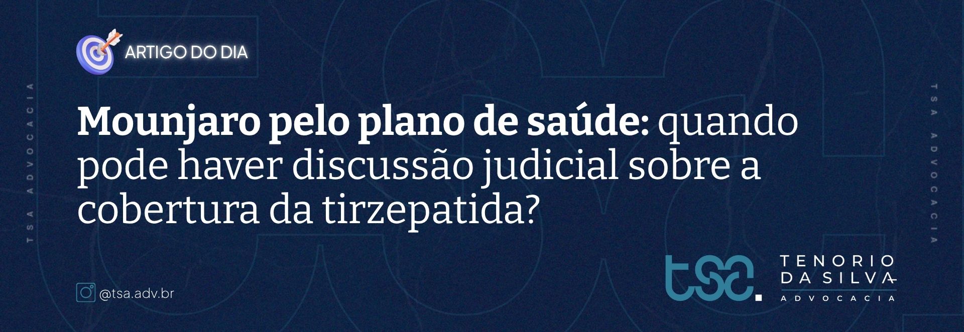 Início 5 | Advogado especialista em Direito da Saúde. Negativa de plano de saúde, medicamentos de alto custo, cirurgia robótica e autismo. Atendimento online em todo o Brasil. Mounjaro pelo plano de saúde: discussão judicial sobre cobertura da tirzepatida.