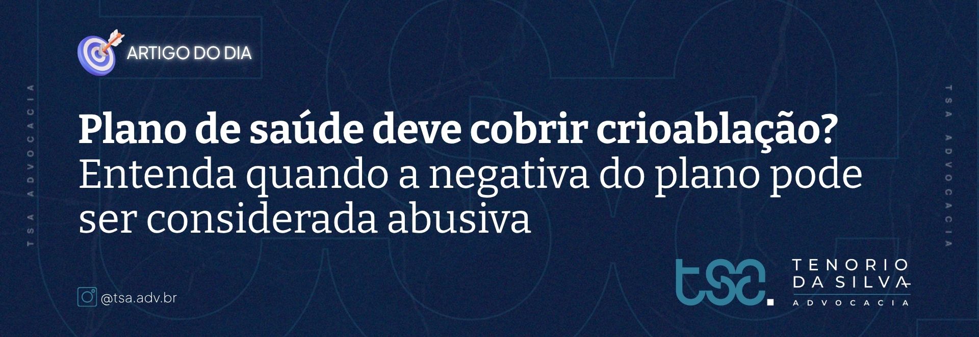 Início 3 | Advogado especialista em Direito da Saúde. Negativa de plano de saúde, medicamentos de alto custo, cirurgia robótica e autismo. Atendimento online em todo o Brasil. Informação sobre cobertura de criolação em planos de saúde.
